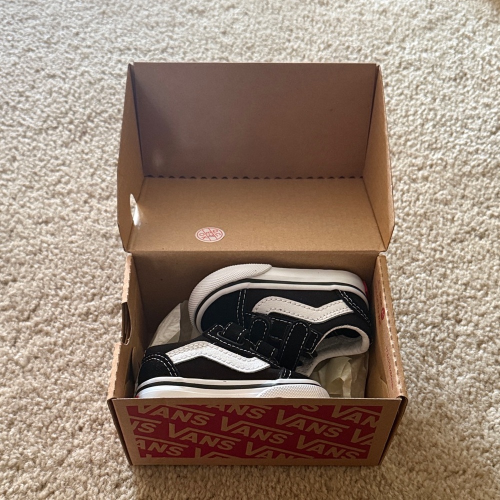 Vans Kids Classic Black and White Sneakers